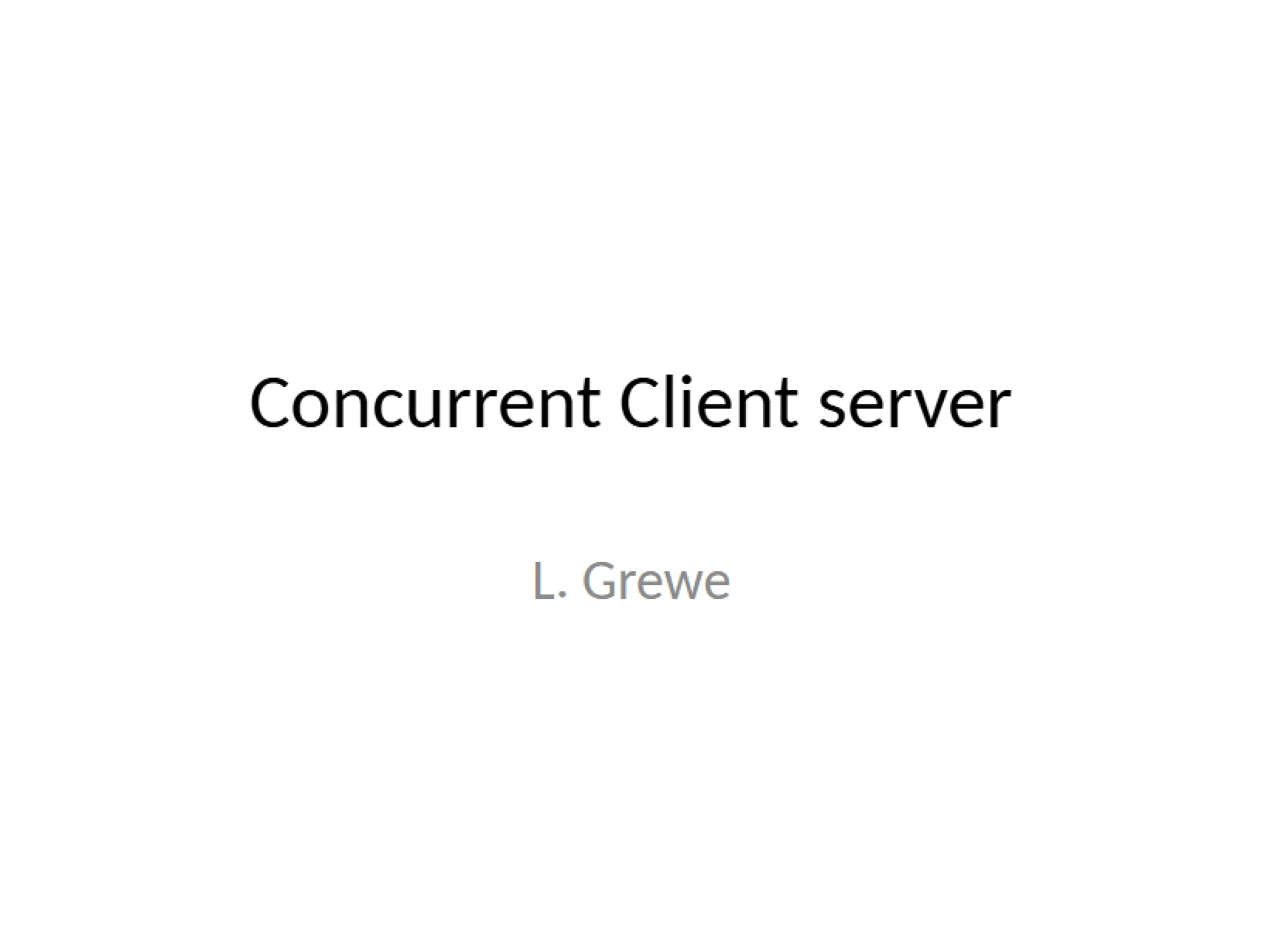 Server Client Concurrency