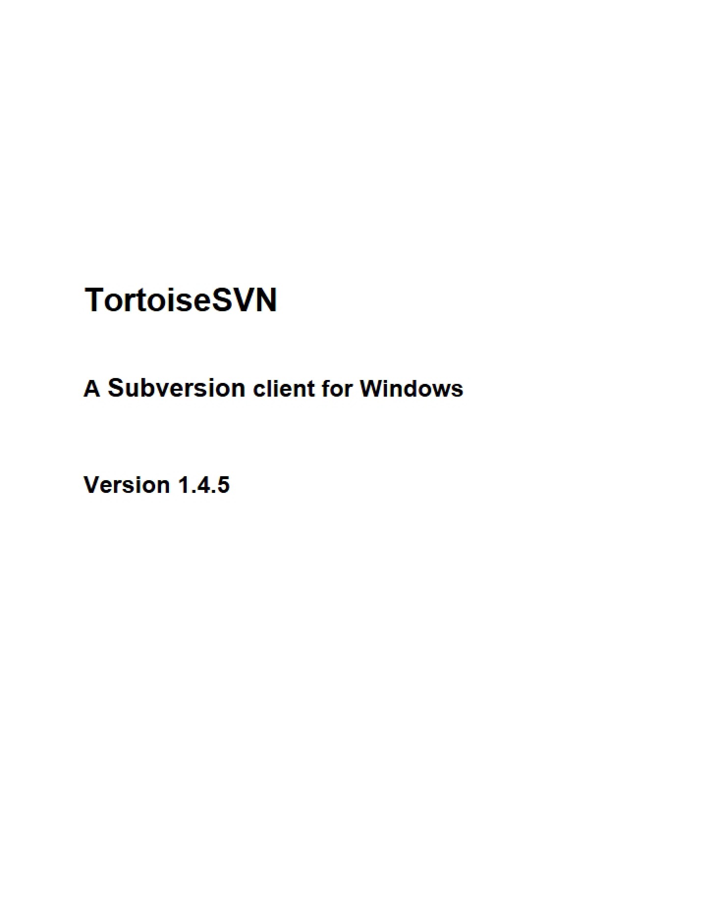 User Manual for Subversion
