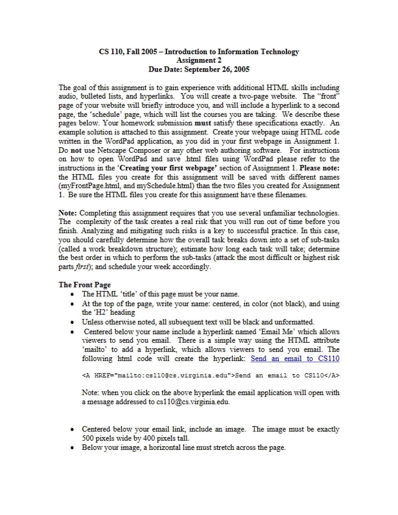 Assignment 02 (CS 110)