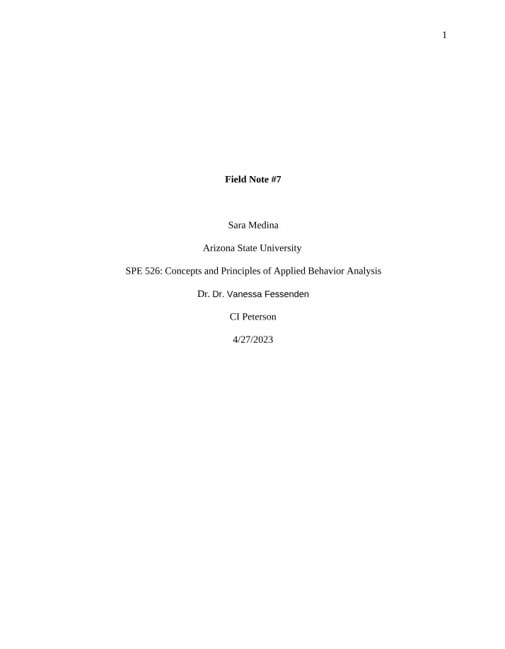 Field Note 7 (SM) - SPE526