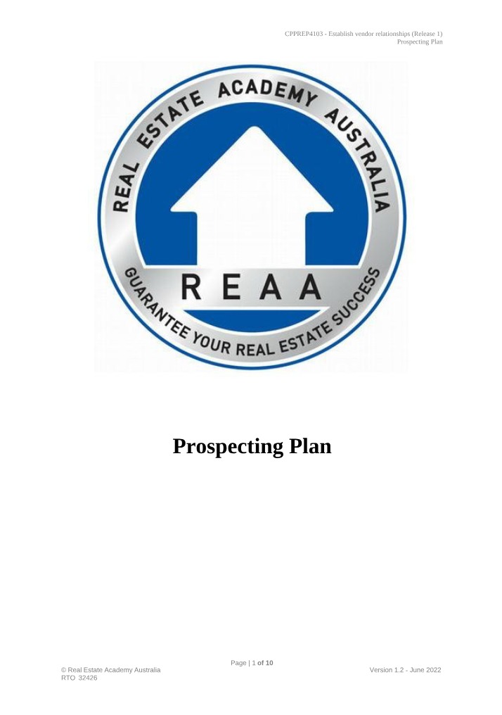 Prospecting Plan 11