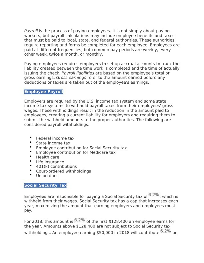 Payroll Accounting