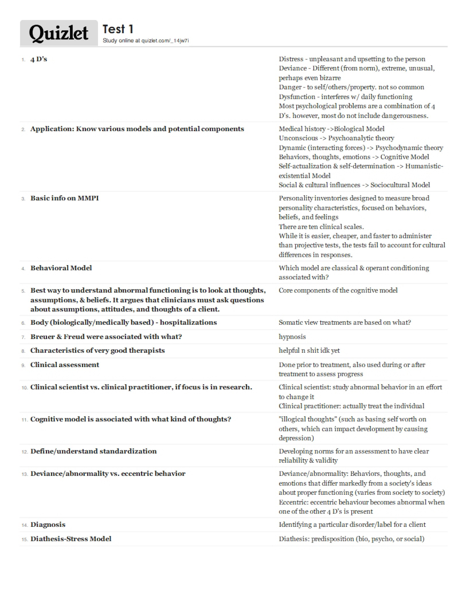First Test Abnormal Behavior