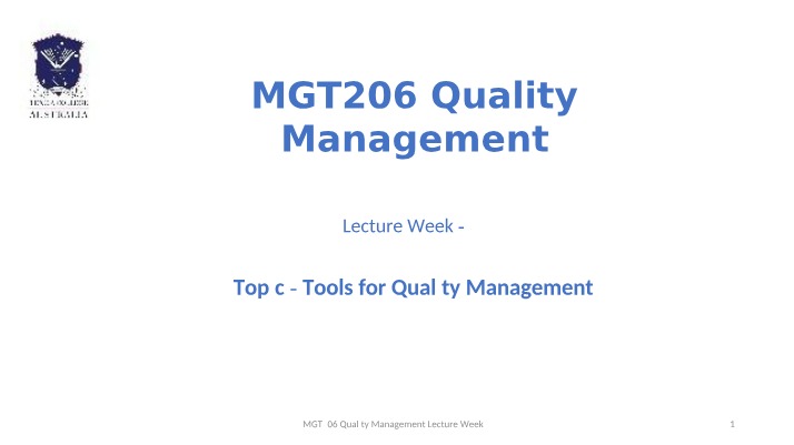 Quality Management Tools - An Overview of Total Quality