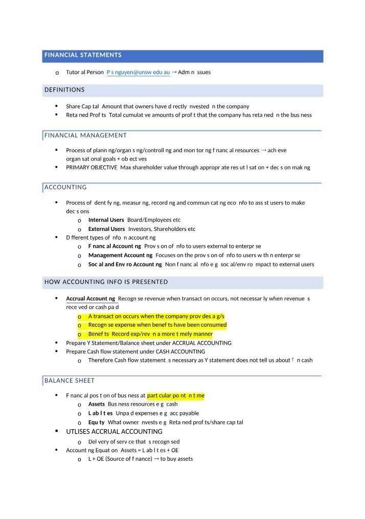 Lecture 1 Study Notes