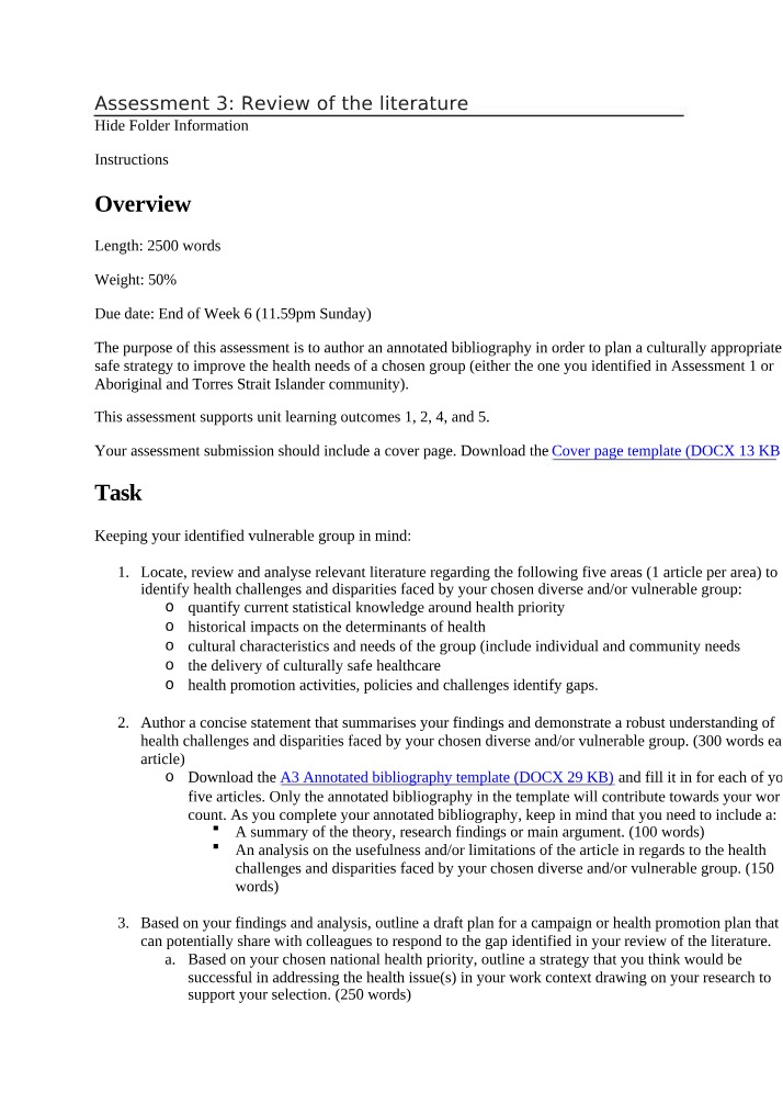 Assessment 3 - Literature Review
