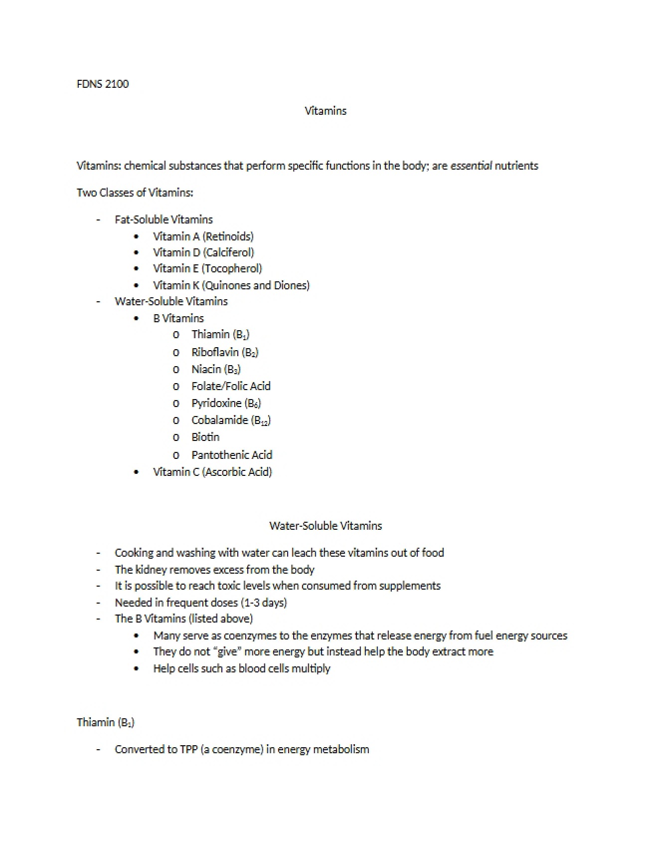 Course Lecture Notes