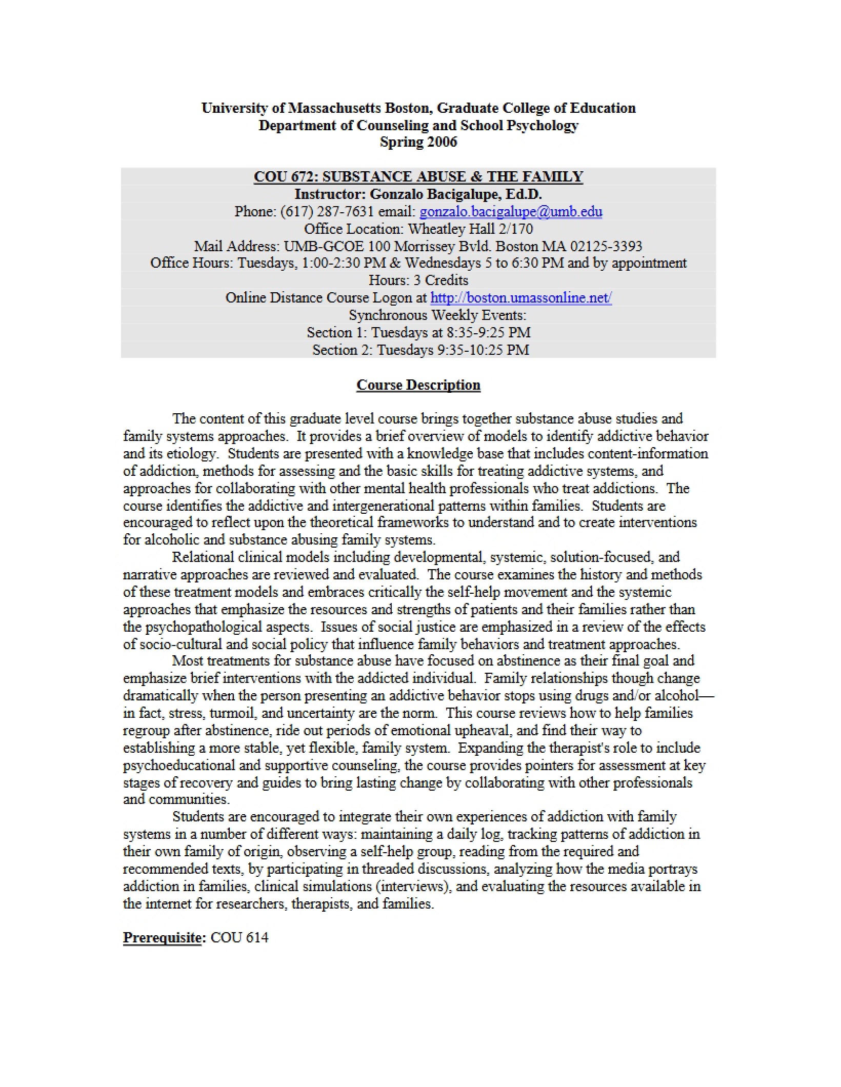 Syllabus for COU 672