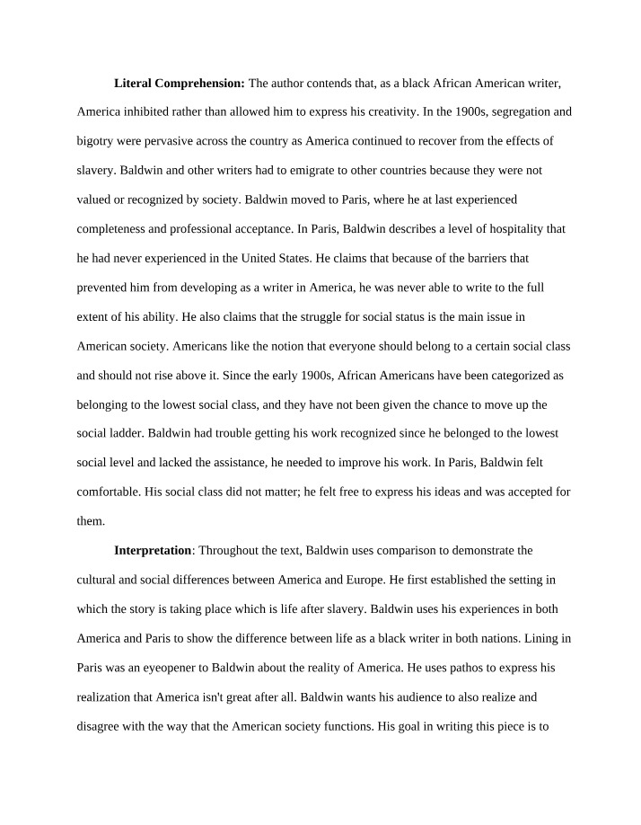 Inhibiting Effects of America on Black Creativity