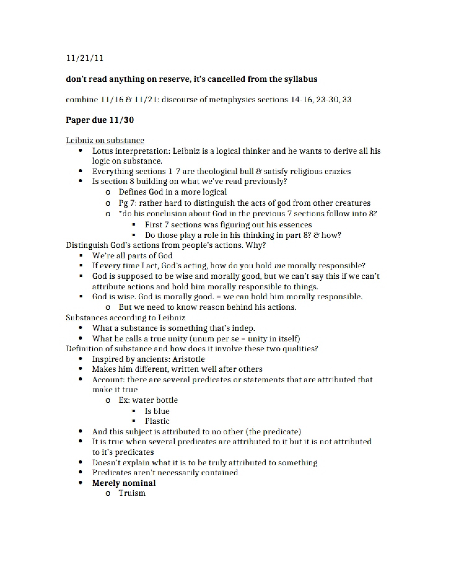 Class Notes