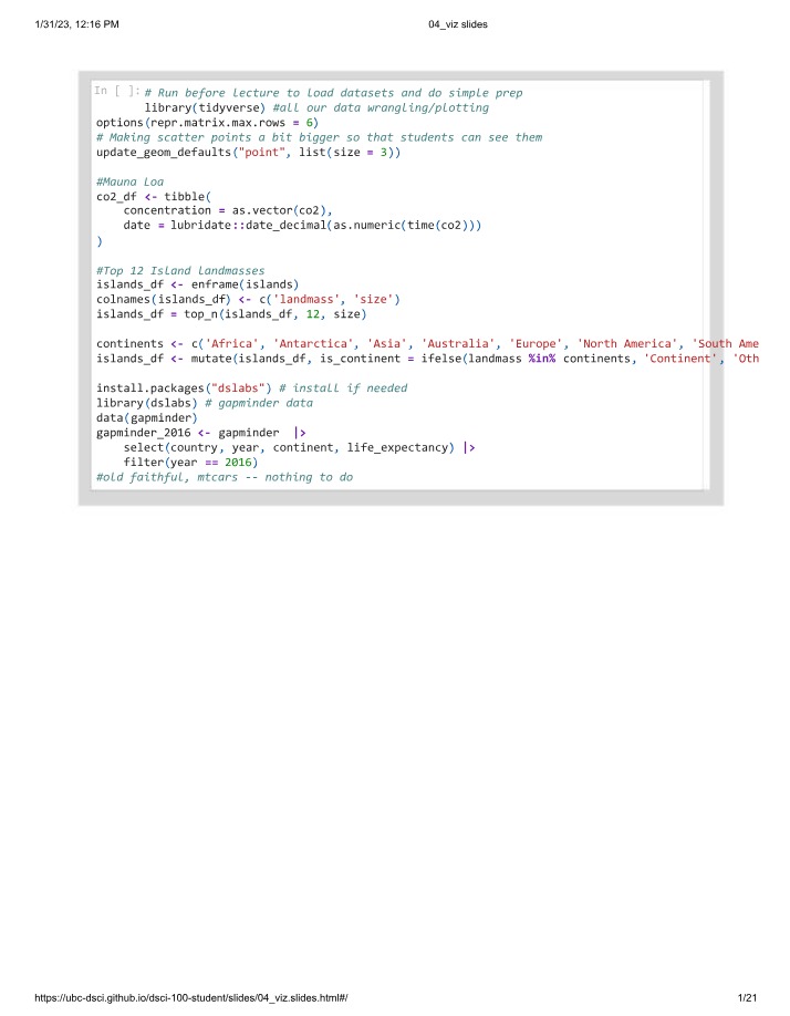 Lecture Slides - Data Visualization in R