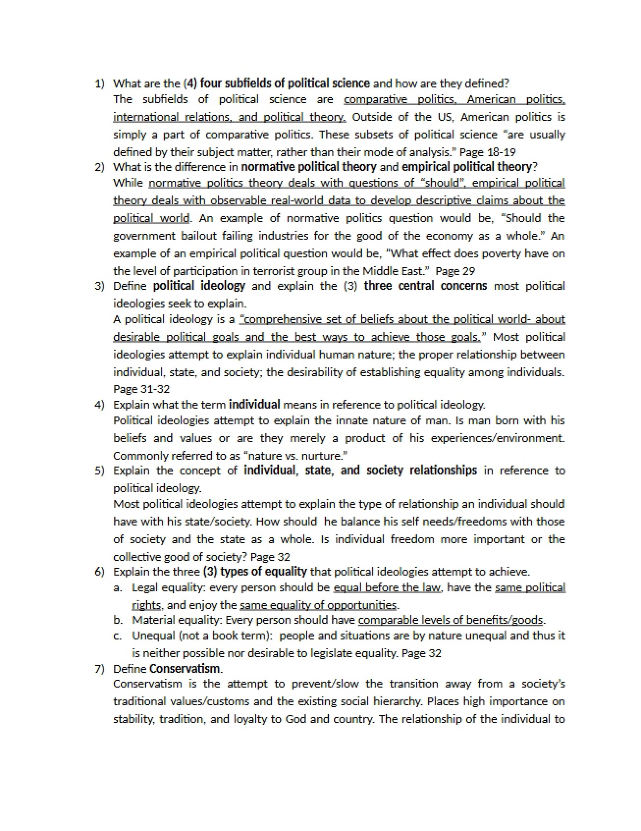 Study Guide for Chapters One and Two