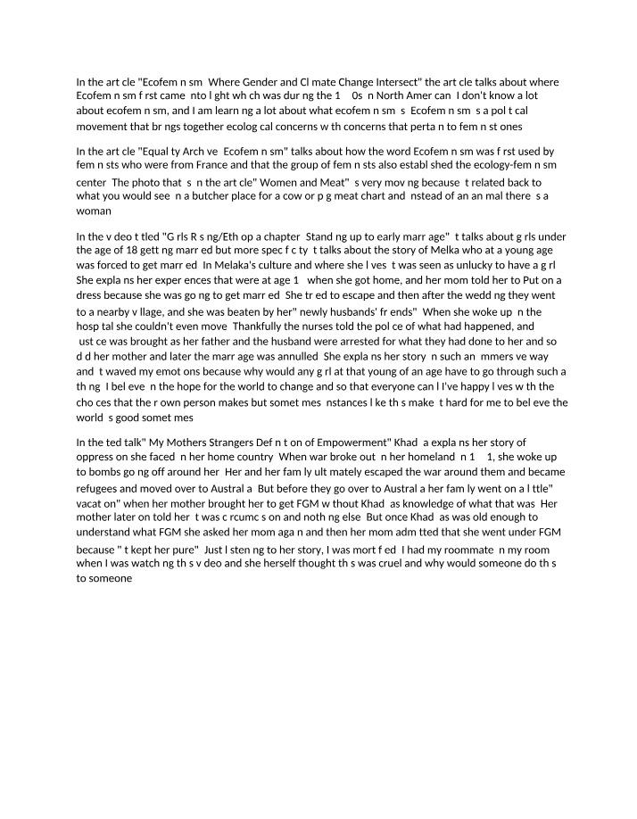 Global Feminism - WGS