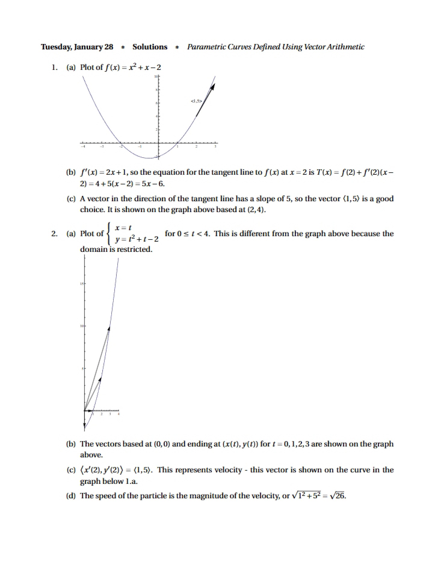 Worksheet Solutions Jan 28, 2014