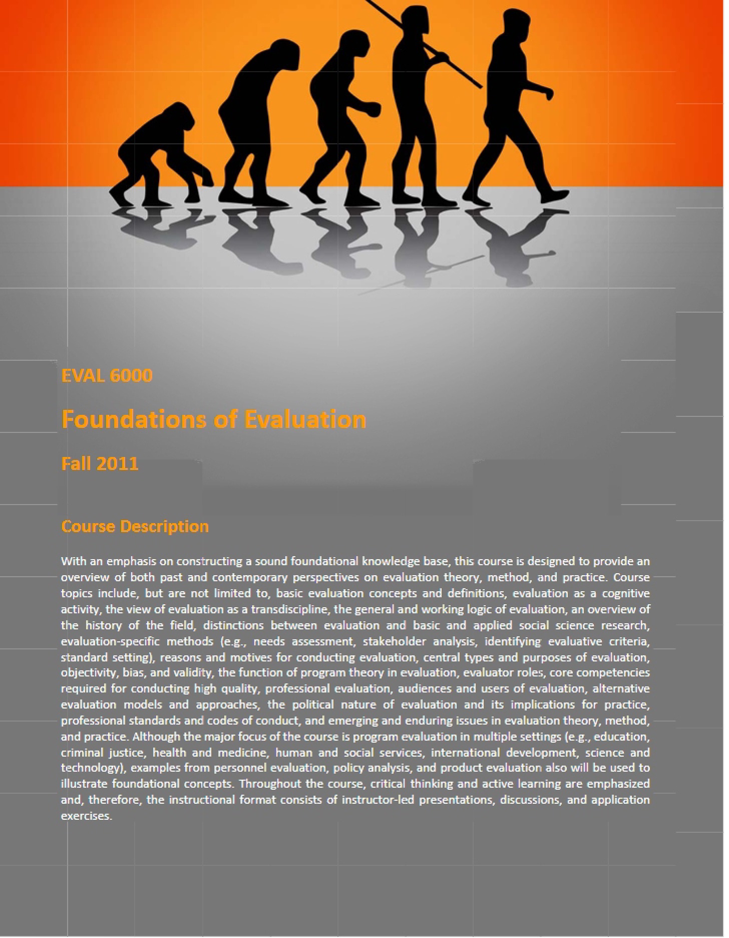 Syllabus for Foundations of Evaluation