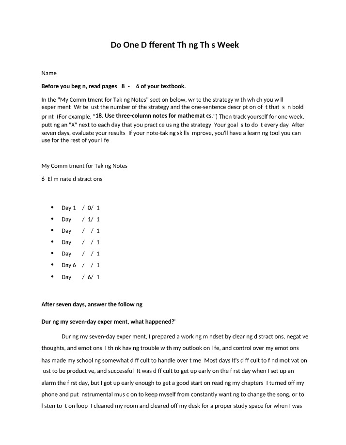 Taking Notes - Assignment Template