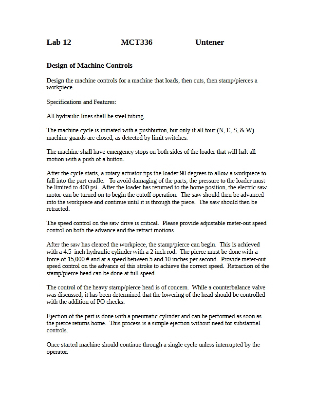 Machine Control Design Principles