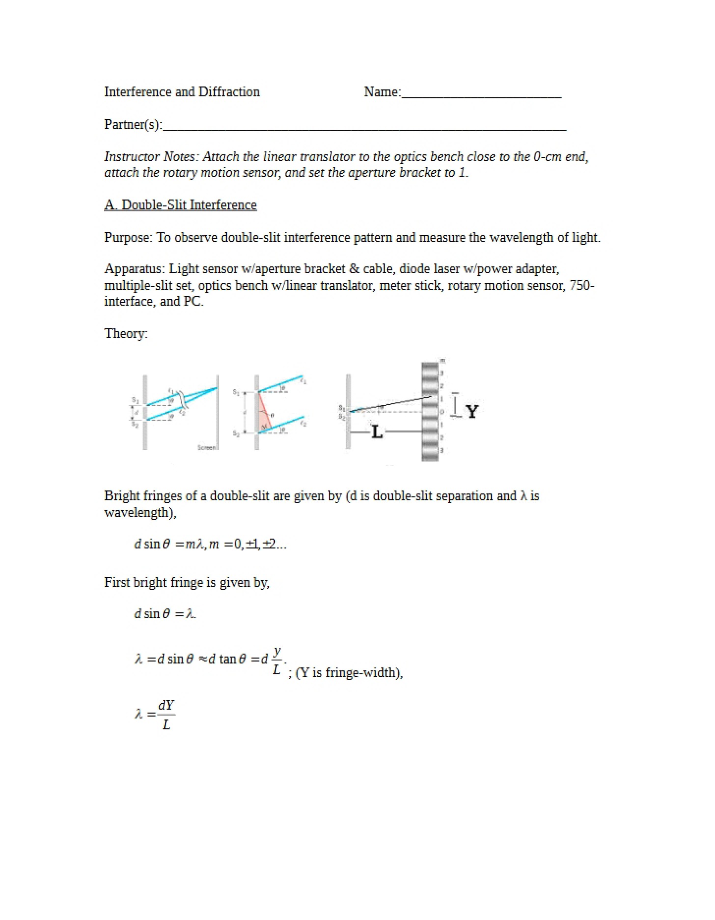 Diffraction and Interference