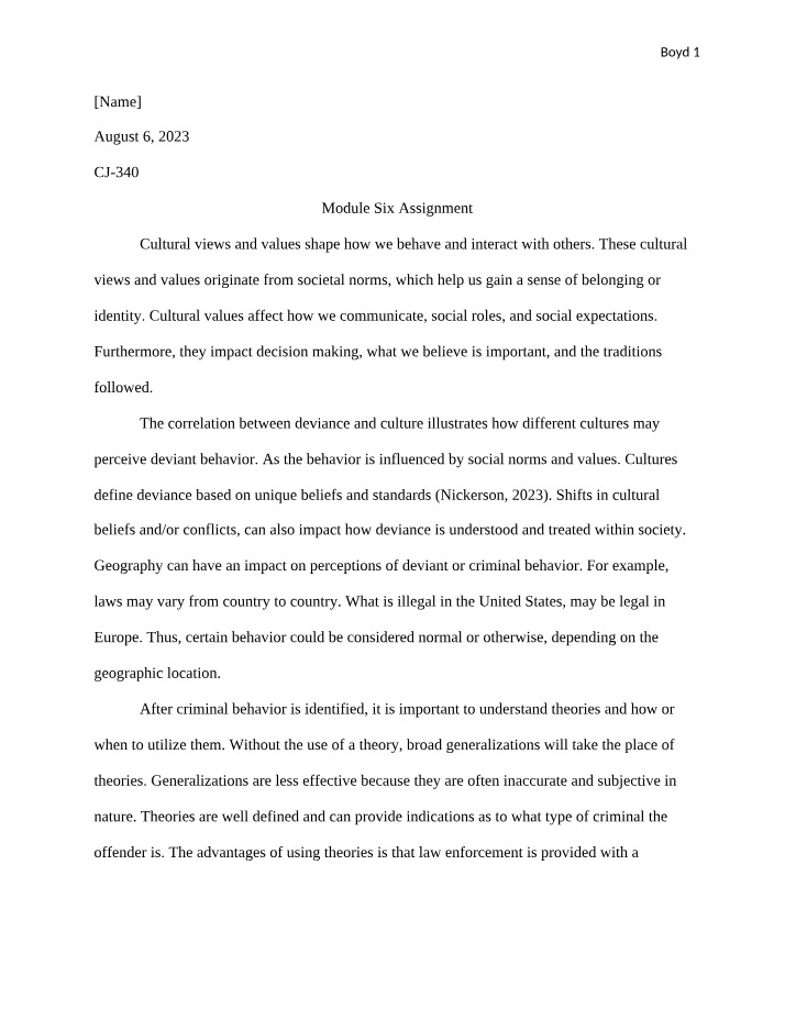 Module Six Assignment - CJ340