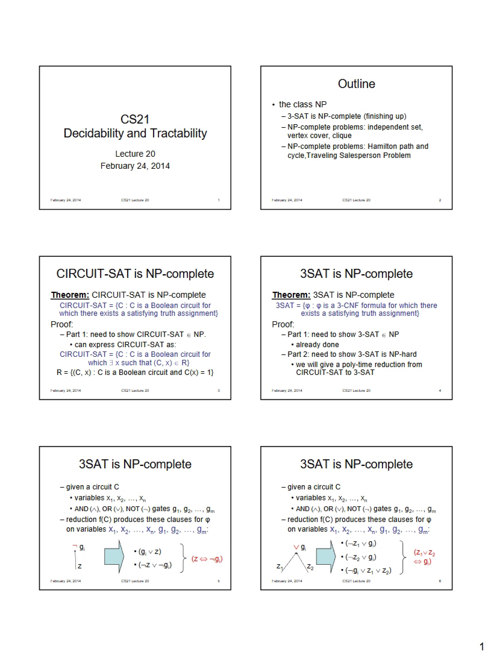 Tractability and Decidability Notes