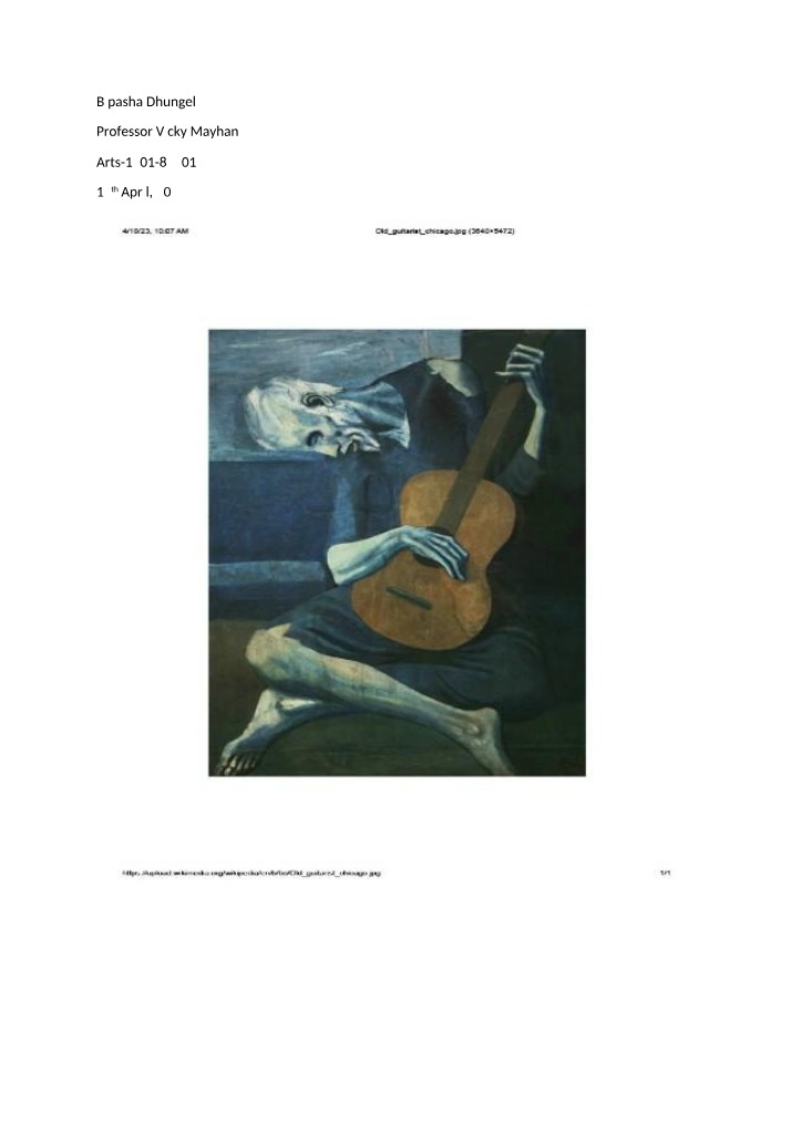 Analysis of The Old Guitarist