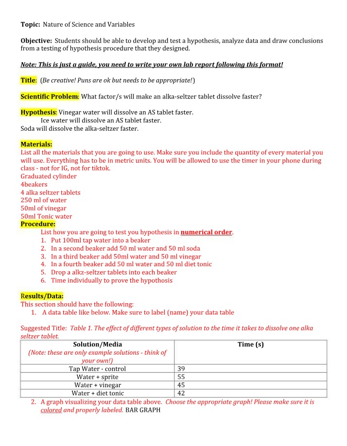 Hypothesis Testing - Factors Affecting Alka-Seltzer Dissolution