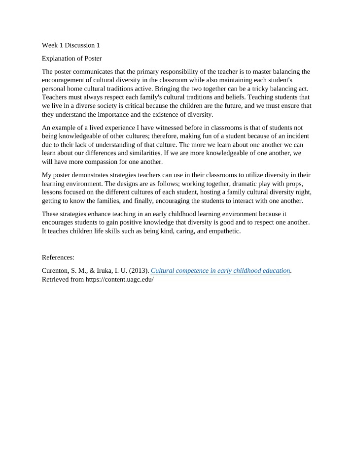 Promoting Respect and Cultural Diversity in the Classroom
