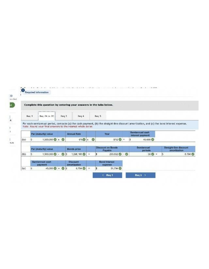 Computing Bond Interest, Discount Amortization, and Cash Payments