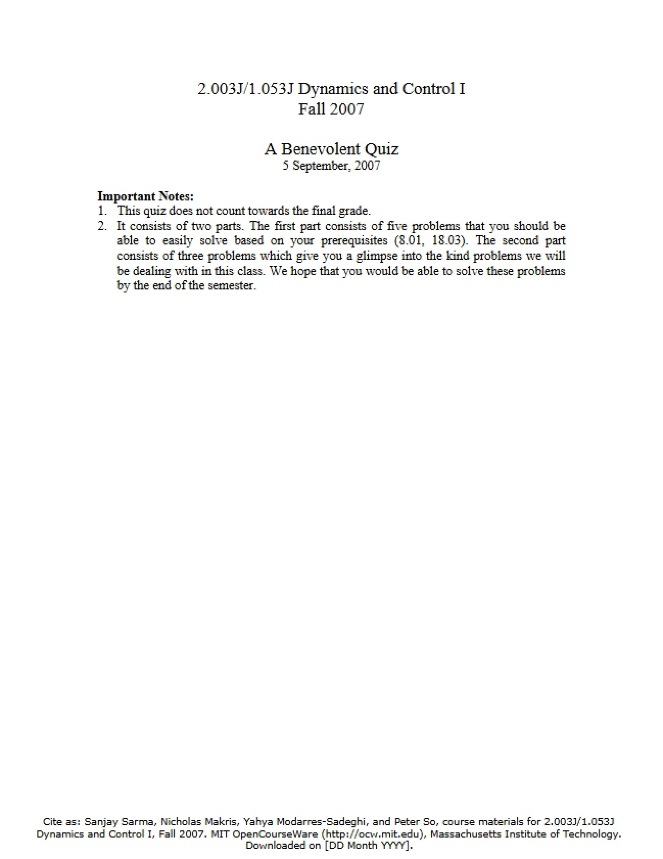 Dynamics Study Notes