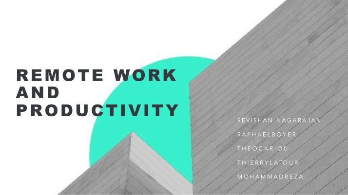 Productivity and Remote Work