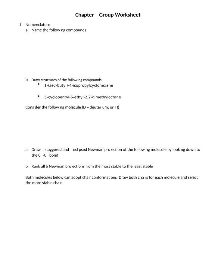 Group Worksheet - Chapter 4