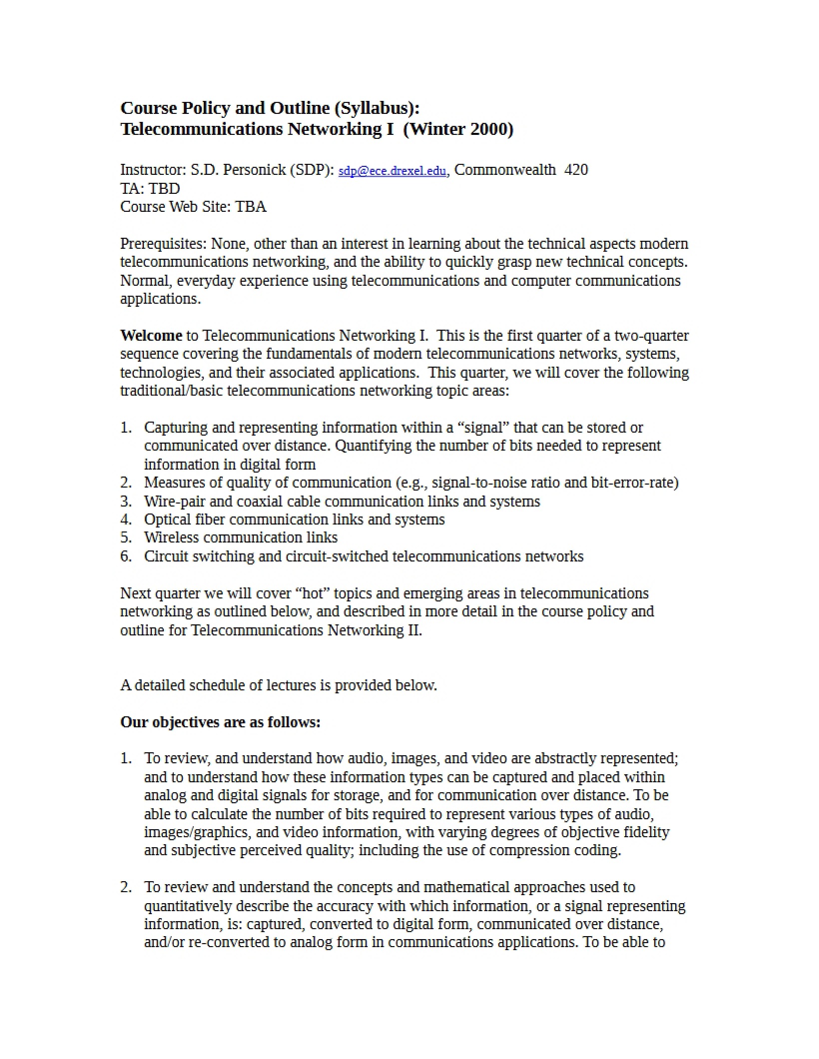 Image Analysis Syllabus