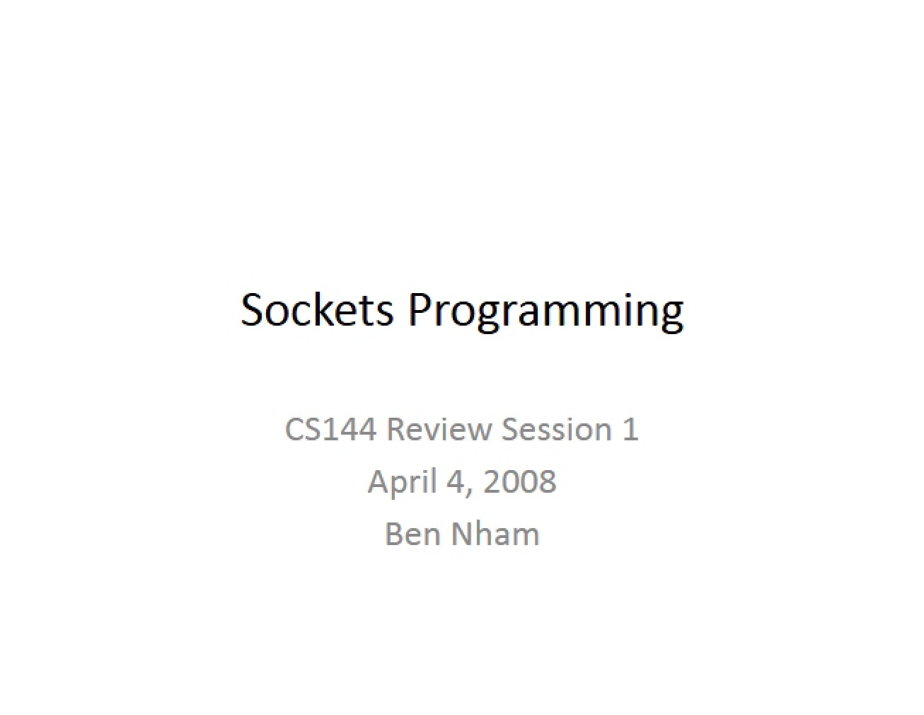 Review Session 1