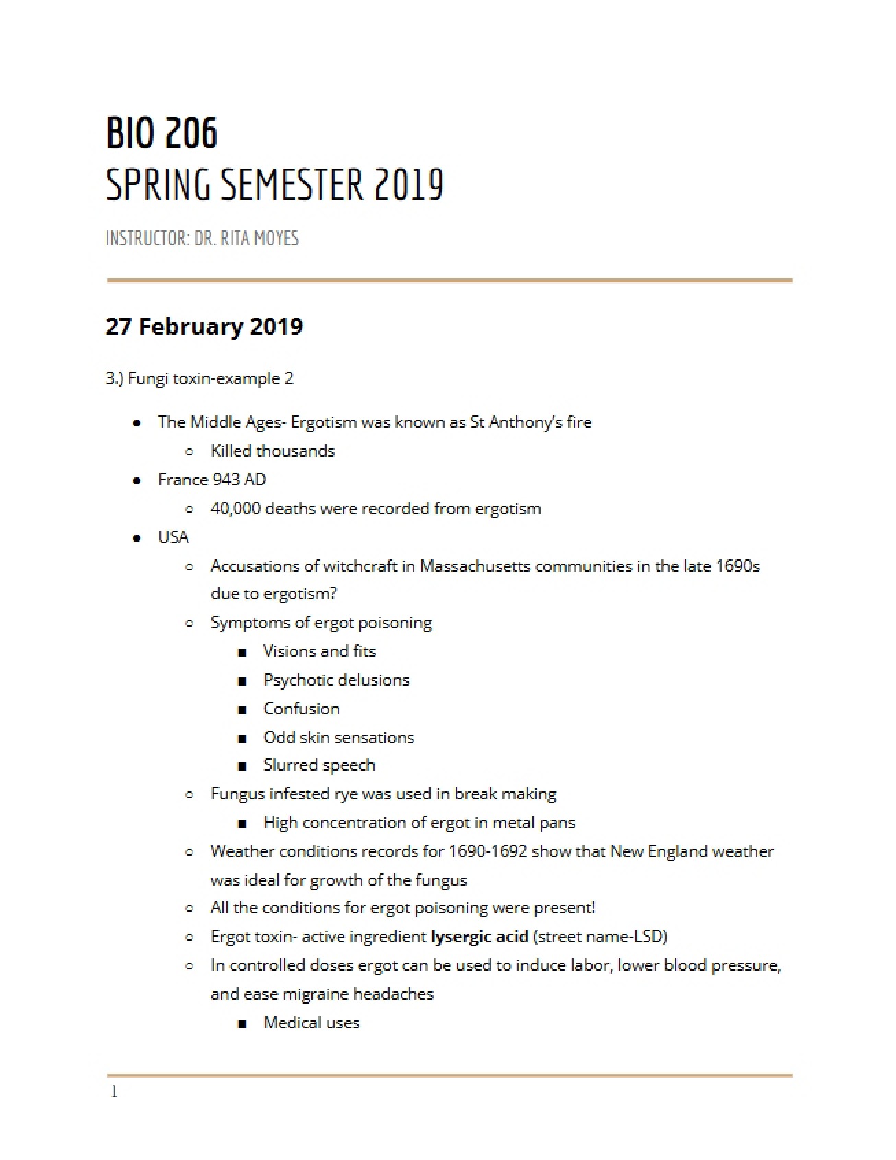 Lecture Materials for Introduction to Microbiology