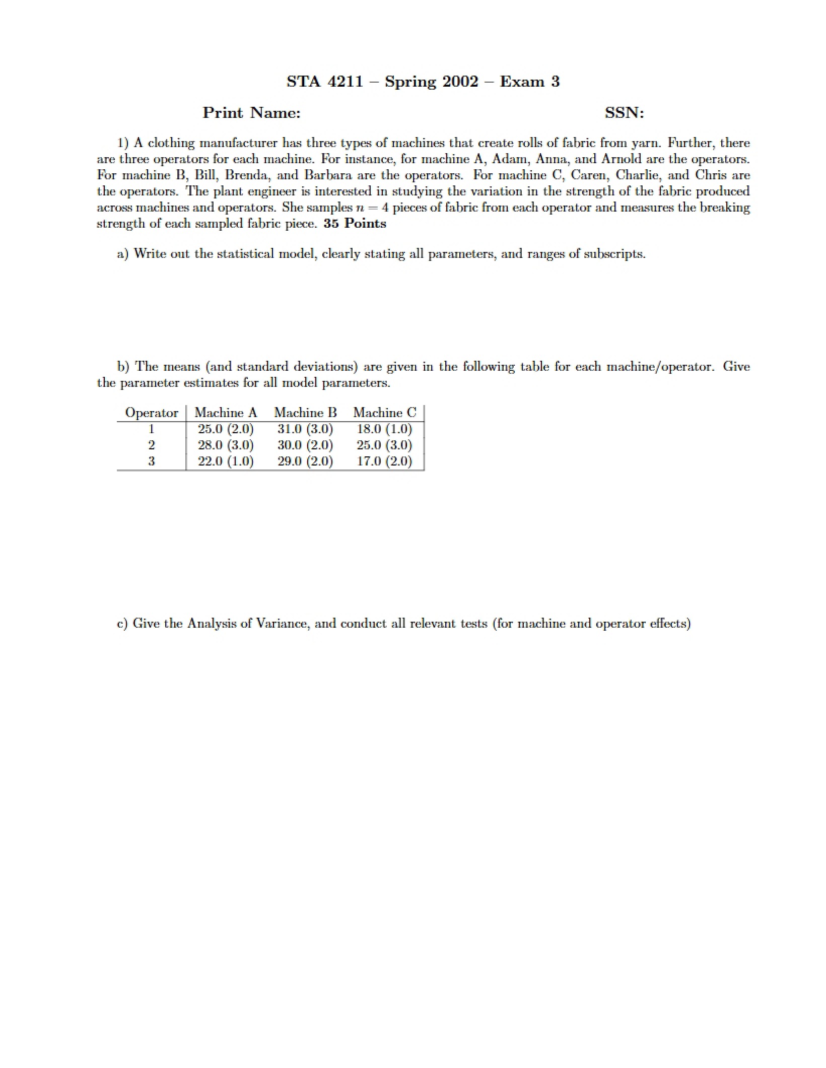 Third Examination