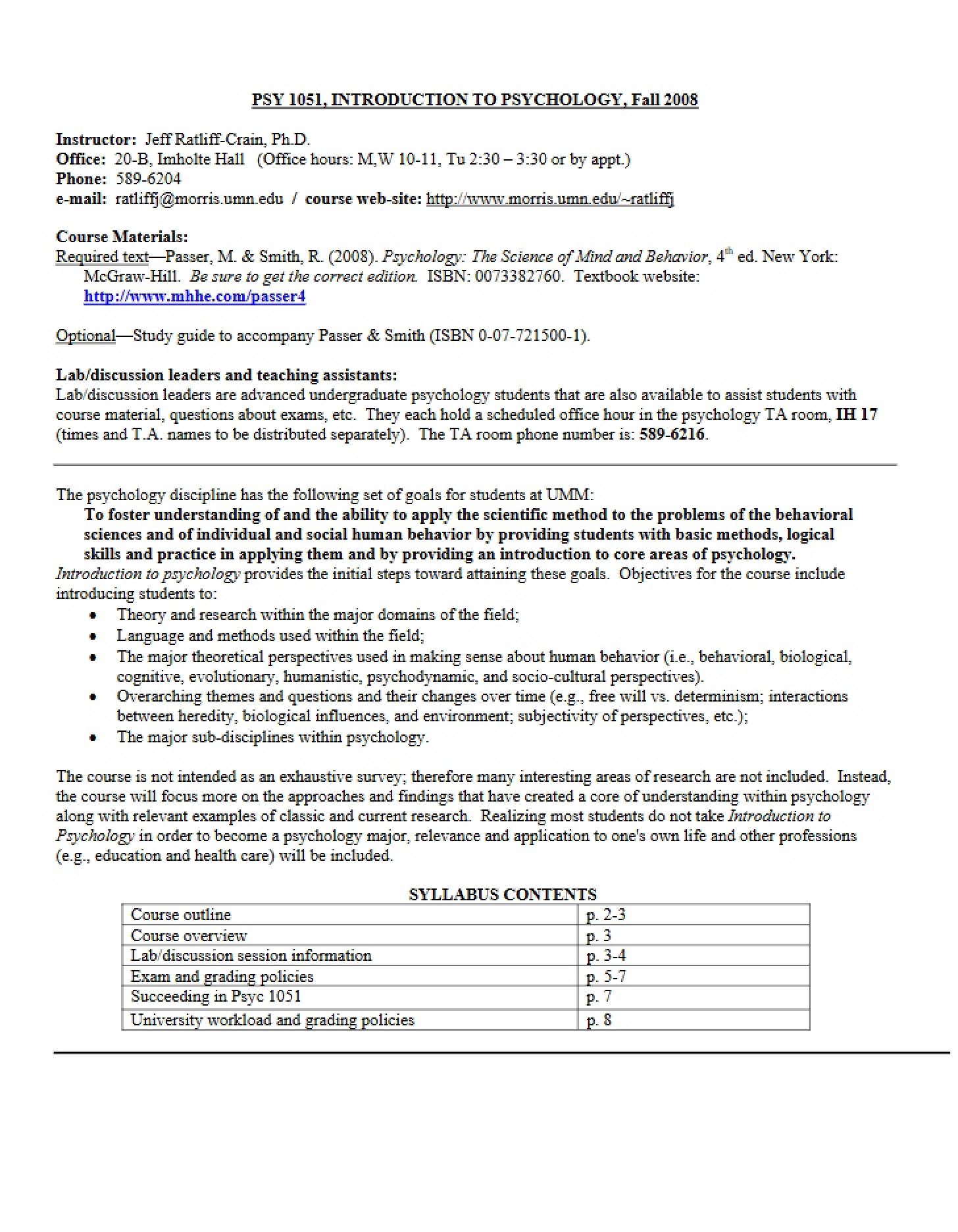 Course Syllabus