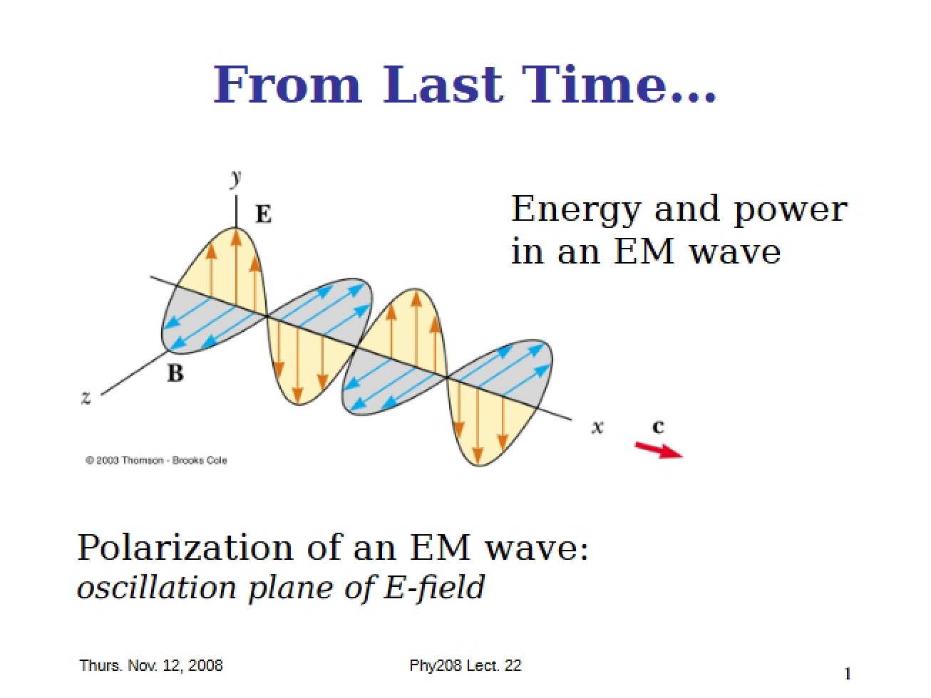 Notes for Lecture 22