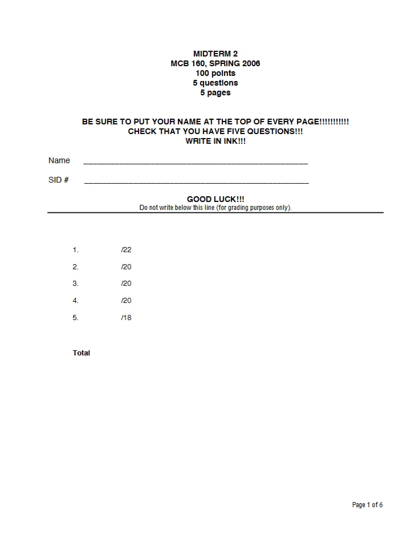 Second Midterm