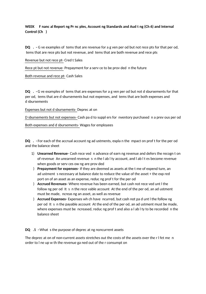 Accounting Tutorial Homework - Week 7