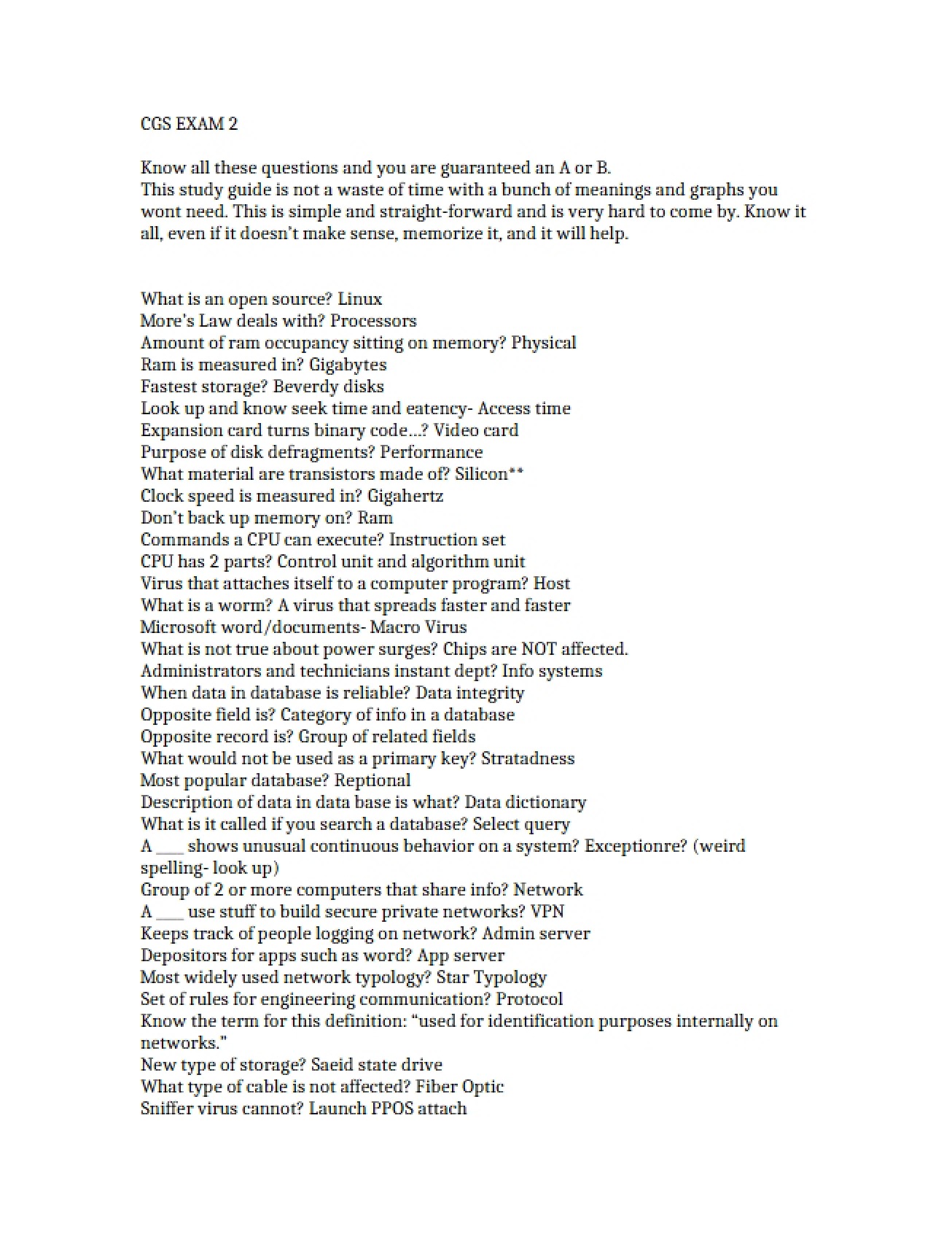 Exam 2 Notes