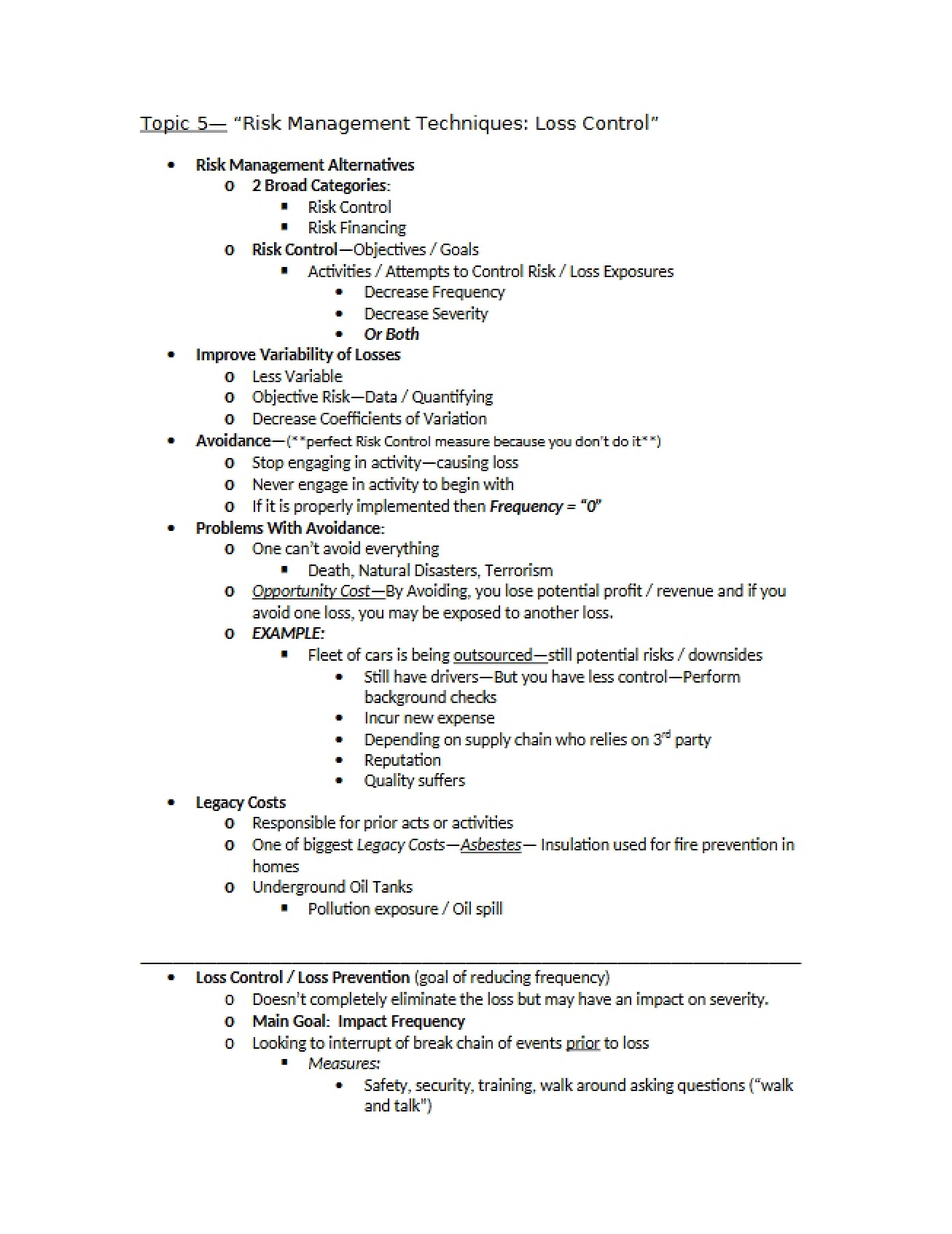 Look at Loss Control in Risk Management