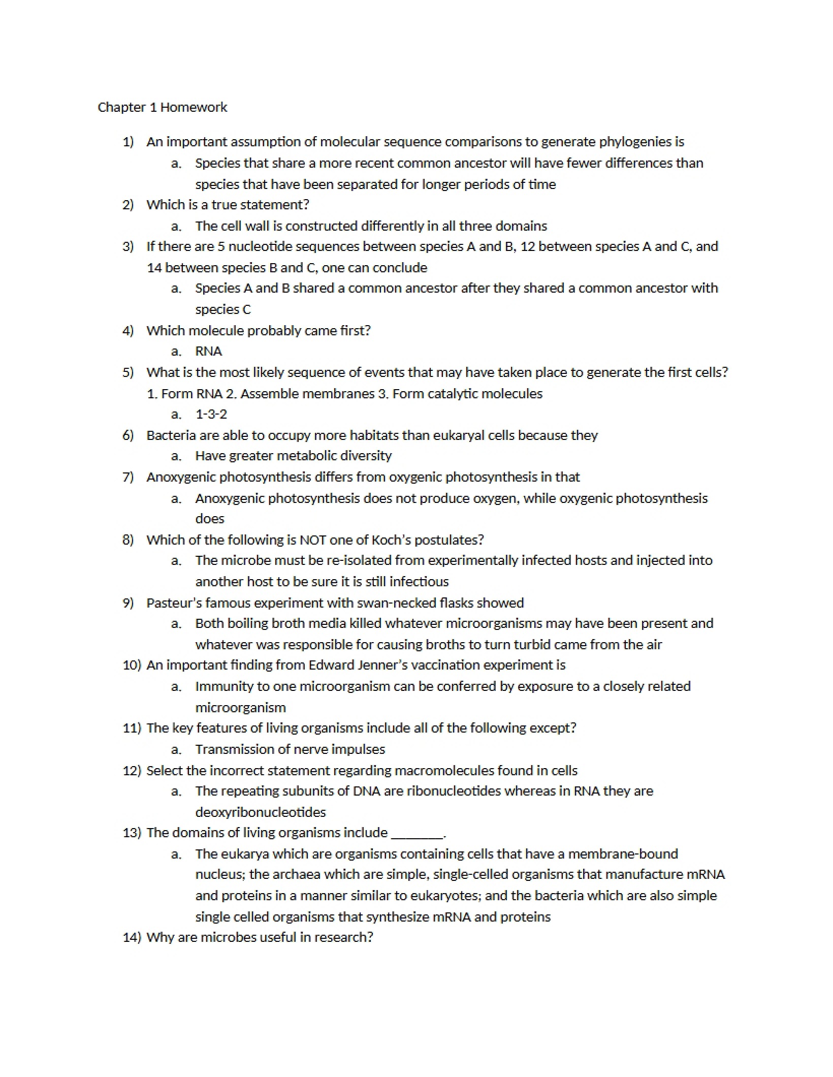 Homework Chapter 1