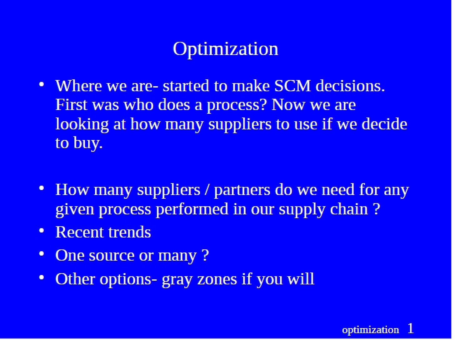 Optimization Techniques