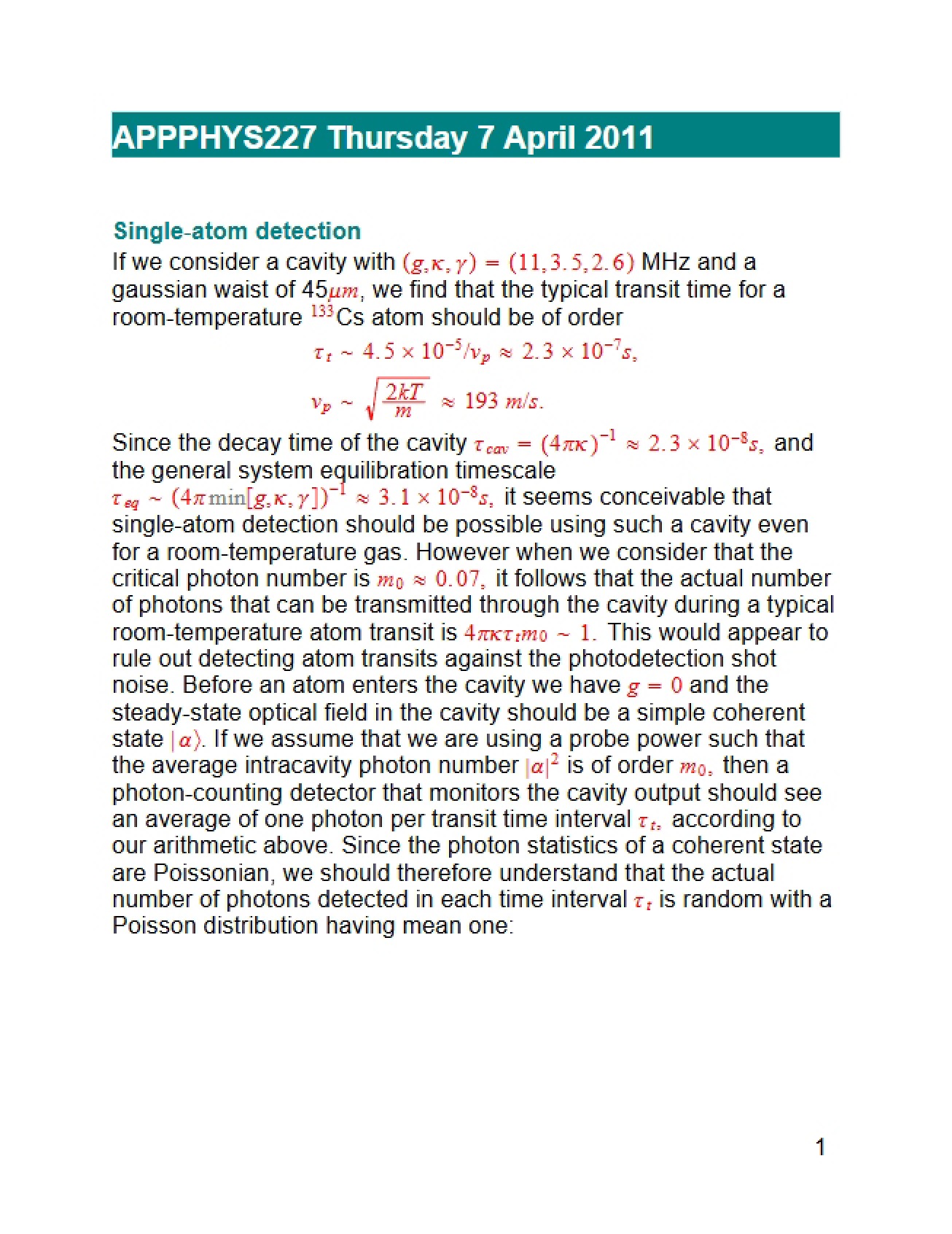 Quantum Device Physics Homework Four