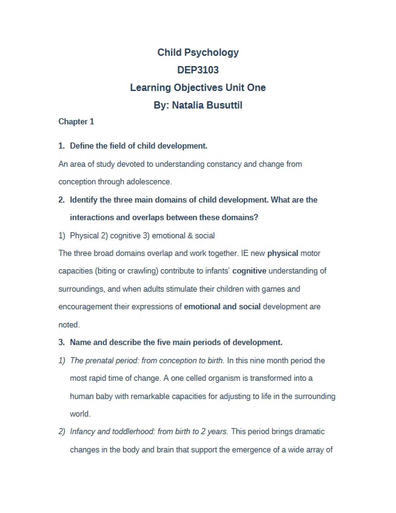 Overview of the Field of Child Psychology