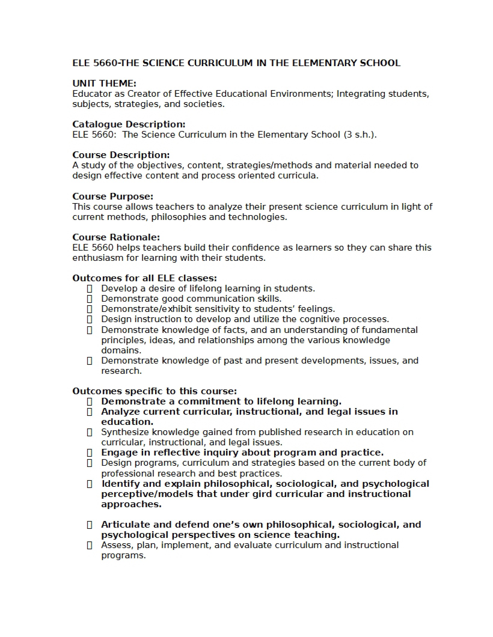 Syllabus - 4 Pages