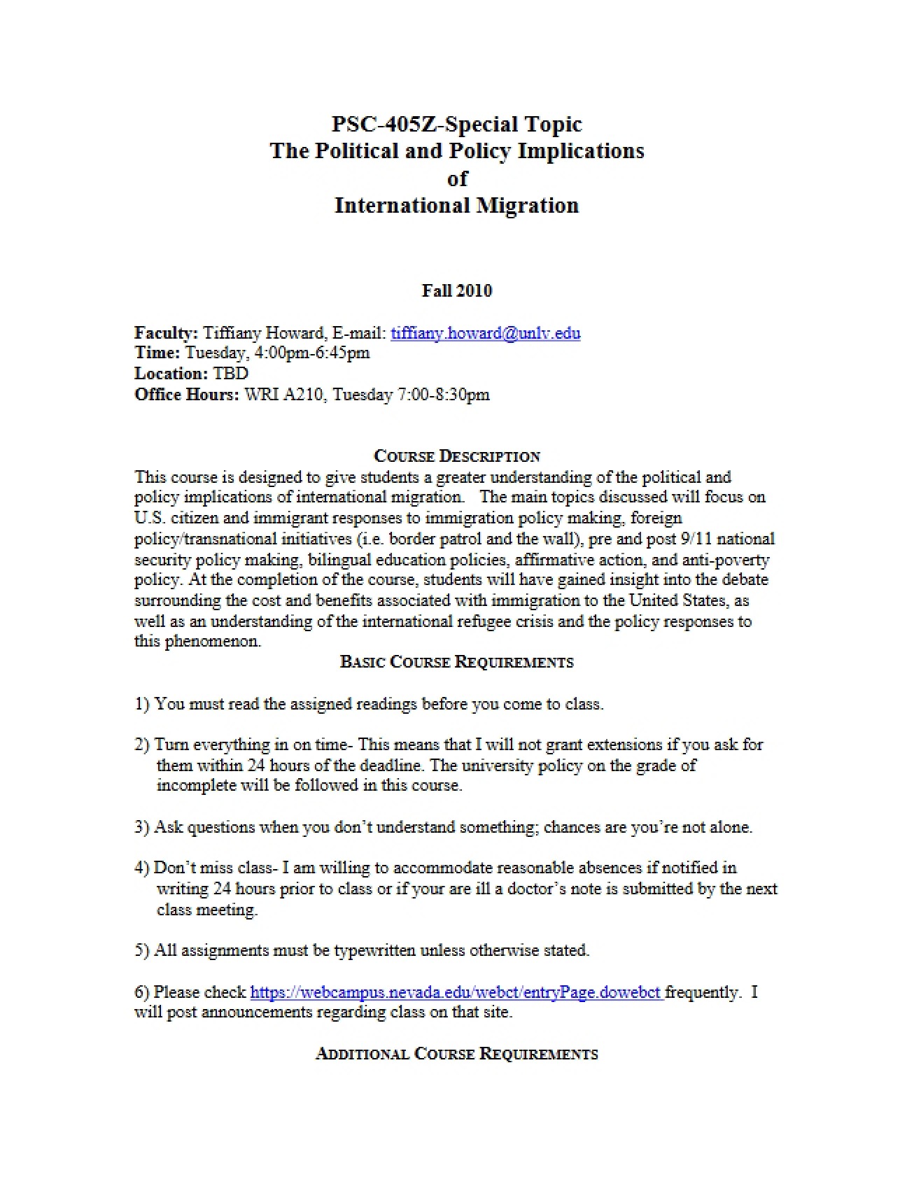 Special Topics in IR Syllabus