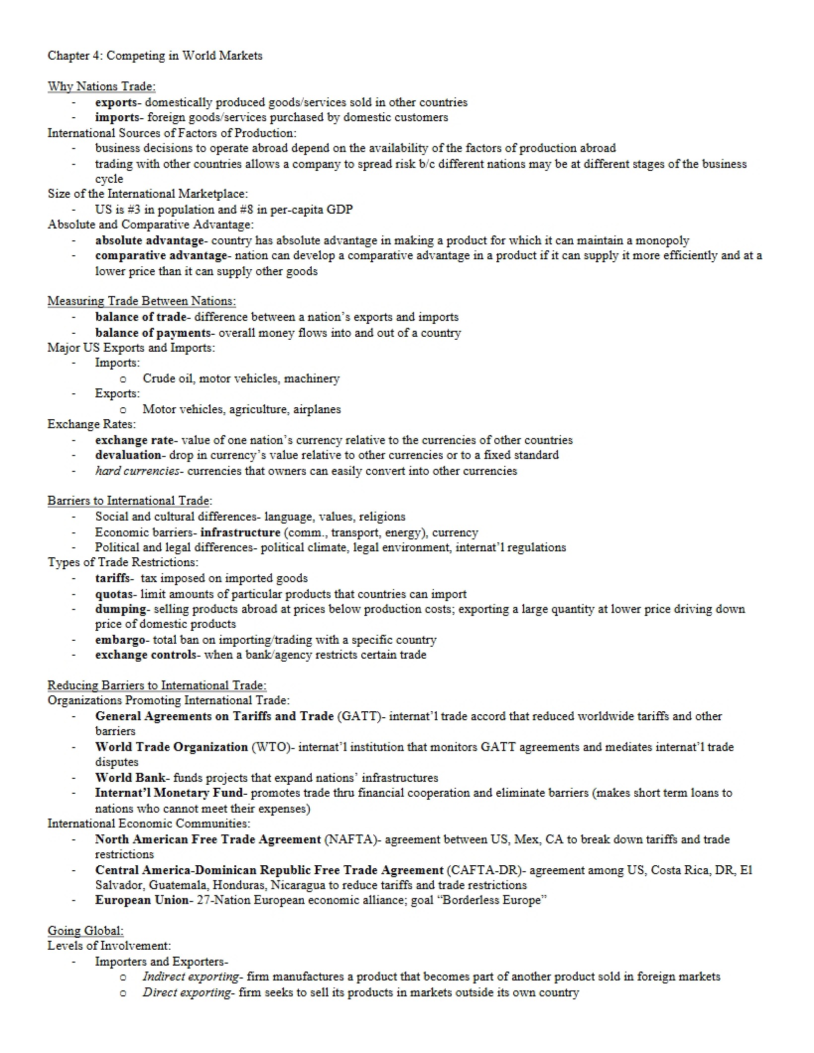 World Market Competition - Chapter 4
