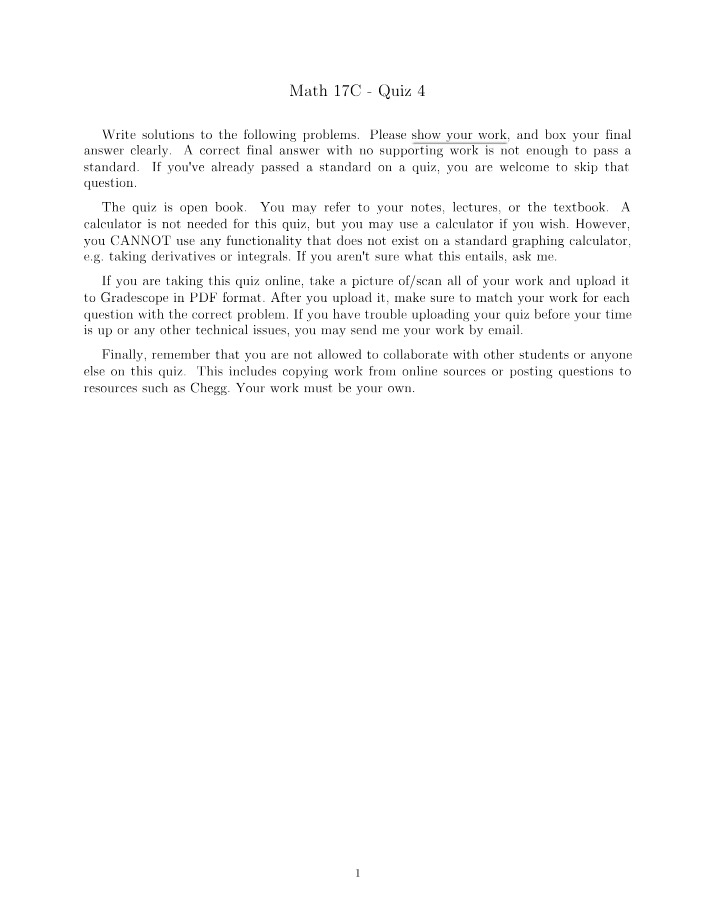 Quiz 4 for Math 17C