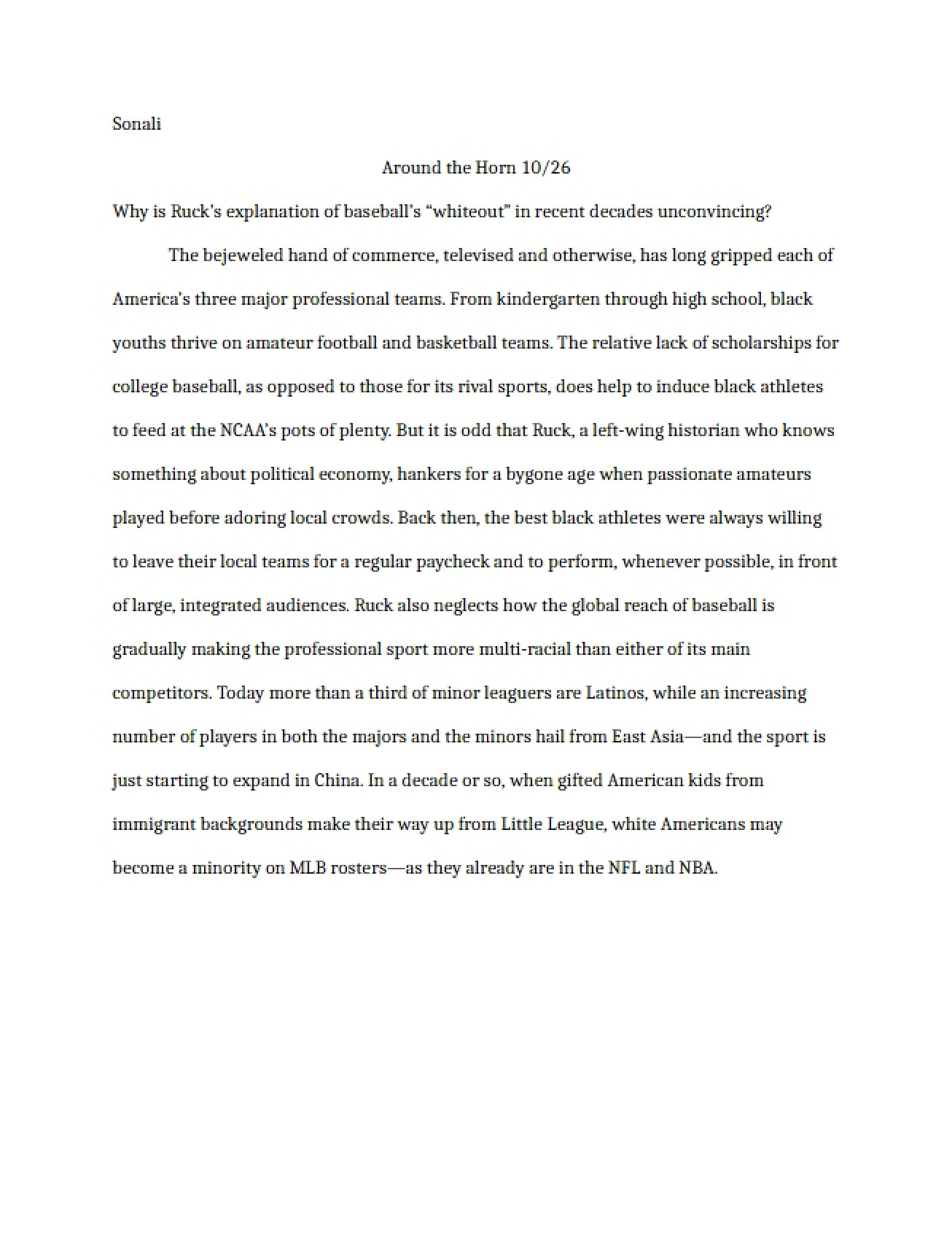 October 26 Edition of Around the Horn